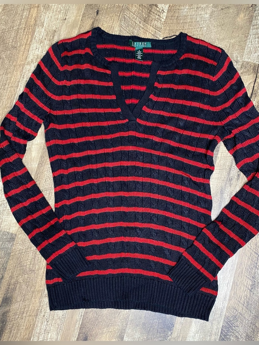 Ralph Lauren Striped Sweater Black & Red size 8